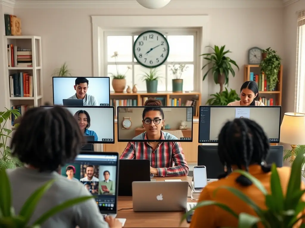 A diverse group of Myjlis members participating in an online workshop, highlighting the platform's commitment to providing valuable learning opportunities and fostering a sense of community.